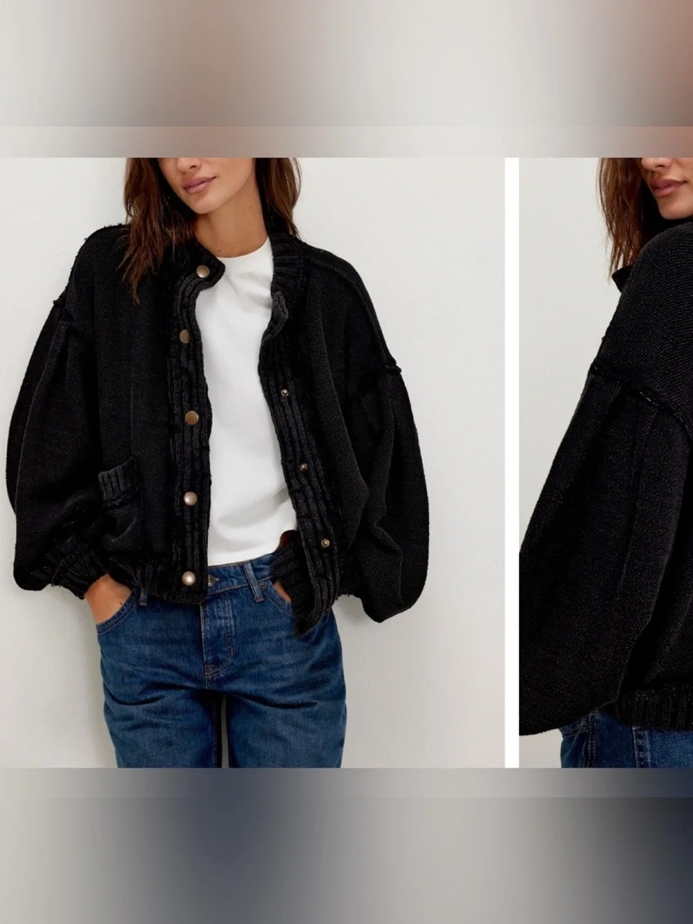 NWOT Free People We The Free Cute In This Cardi - black - XS